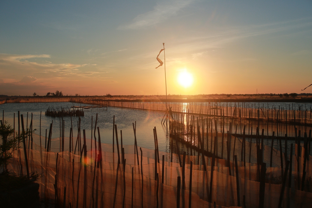 Beautiful sunset in "Tam Giang" Lagoon A Beautiful and Famous Lagoon in Hue City, Viet Nam for Eco nature travel. And Hue city is worldwide famous for wonderful natural landscapes, unique festivals.